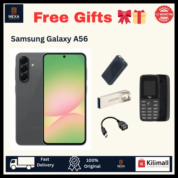 [Free Phone] Samsung Galaxy A56 5G 256GB+8GB 6.7" Super AMOLED 120Hz Display (50+12+5)MP Rear Camera 12MP Selfie 5000mAh Battery 45W Fast Dual SIM/e-SIM On-Screen Fingerprint Galaxy AI Smartphone