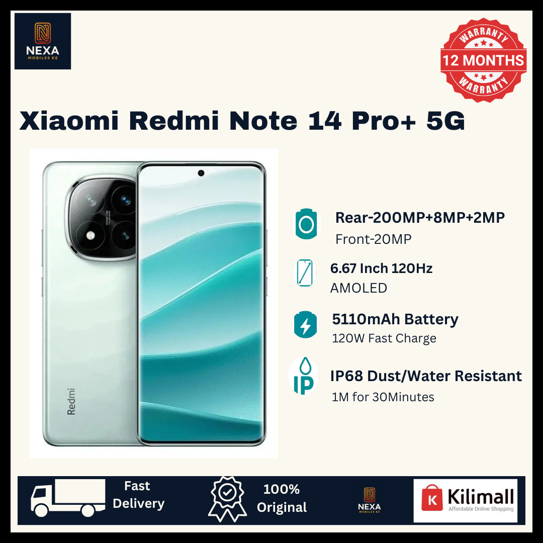 [Limited Offer 🔥🔥] XIAOMI Redmi Note 14 Pro Plus 5G 512GB+12GB 6.67" 120Hz AMOLED Curved Display (200+8+2)MP Rear Camera 20MP Selfie 5110mAh Battery 120W On-Screen Fingerprint Pro+ AI Smartphone