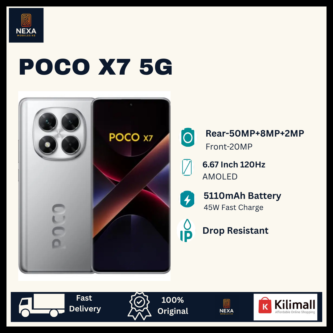 [Limited Offer🔥🔥] XIAOMI POCO X7 5G 512GB+12GB 6.67" 120Hz AMOLED Dual SIM/e-SIM (50+8+2)MP Rear Camera 20MP Selfie 5110mAh Battery 45W Charging On-Screen Fingerprint Pro Plus AI Smartphone