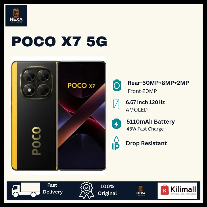 [Limited Offer🔥🔥] XIAOMI POCO X7 5G 512GB+12GB 6.67" 120Hz AMOLED Dual SIM/e-SIM (50+8+2)MP Rear Camera 20MP Selfie 5110mAh Battery 45W Charging On-Screen Fingerprint Pro Plus AI Smartphone