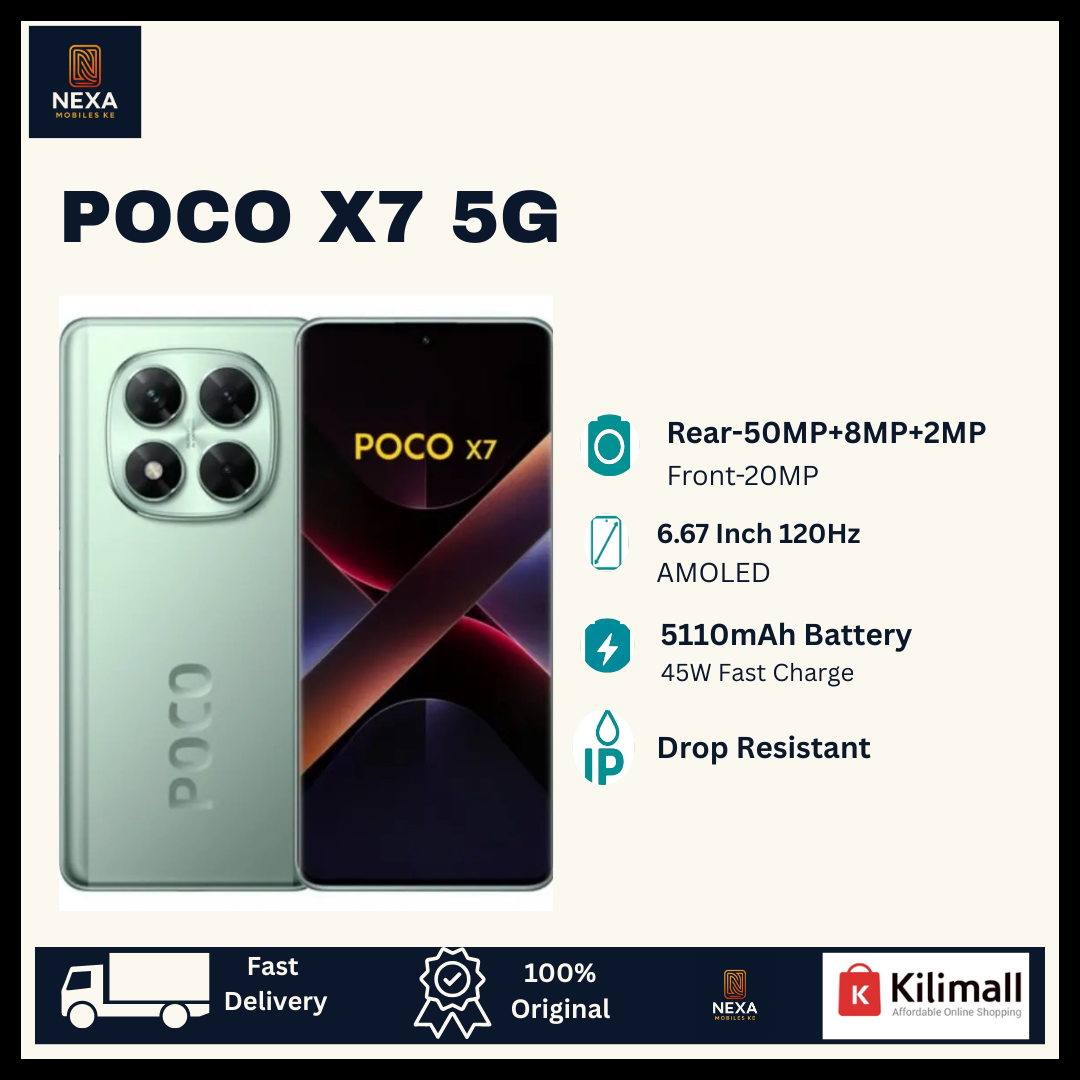 [Limited Offer🔥🔥] XIAOMI POCO X7 5G 512GB+12GB 6.67" 120Hz AMOLED Dual SIM/e-SIM (50+8+2)MP Rear Camera 20MP Selfie 5110mAh Battery 45W Charging On-Screen Fingerprint Pro Plus AI Smartphone