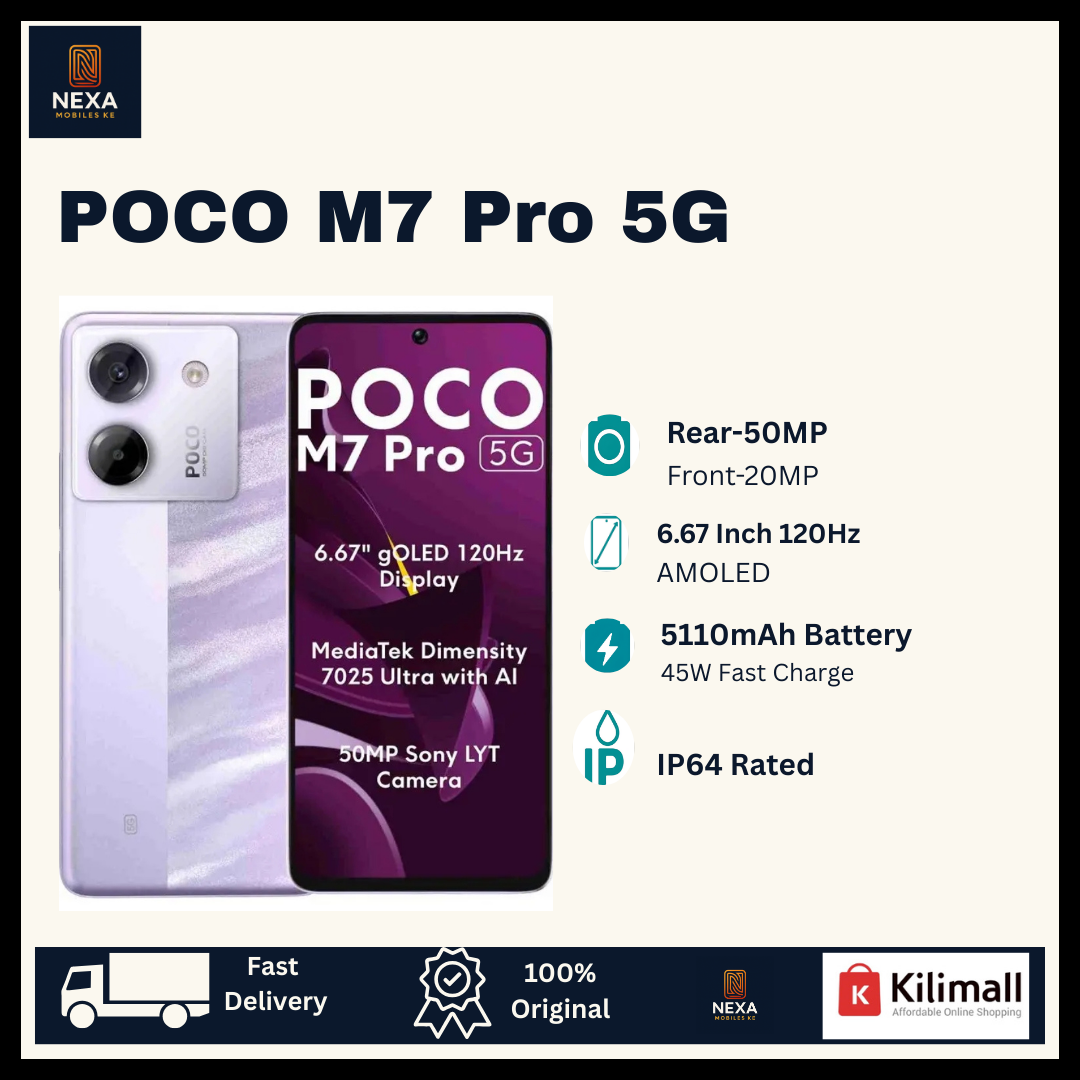 [Special Offer🔥🔥] XIAOMI POCO M7 Pro 5G 256GB+8GB 6.67" 120Hz AMOLED Display Dual SIM 50MP Camera 5110mAh Battery 45W Charging IP64 On-Screen Fingerprint AI Smartphone