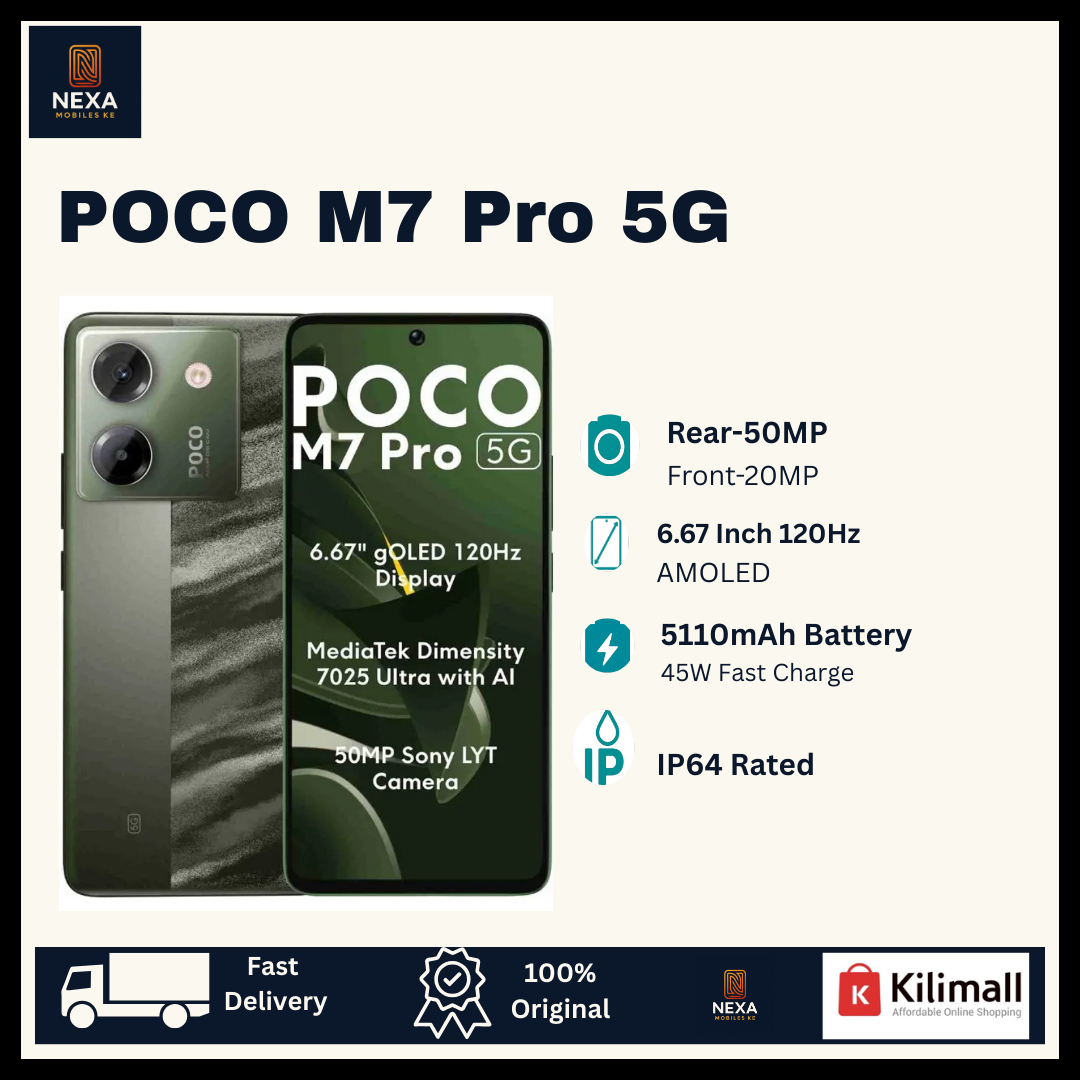 [Special Offer🔥🔥] XIAOMI POCO M7 Pro 5G 256GB+8GB 6.67" 120Hz AMOLED Display Dual SIM 50MP Camera 5110mAh Battery 45W Charging IP64 On-Screen Fingerprint AI Smartphone