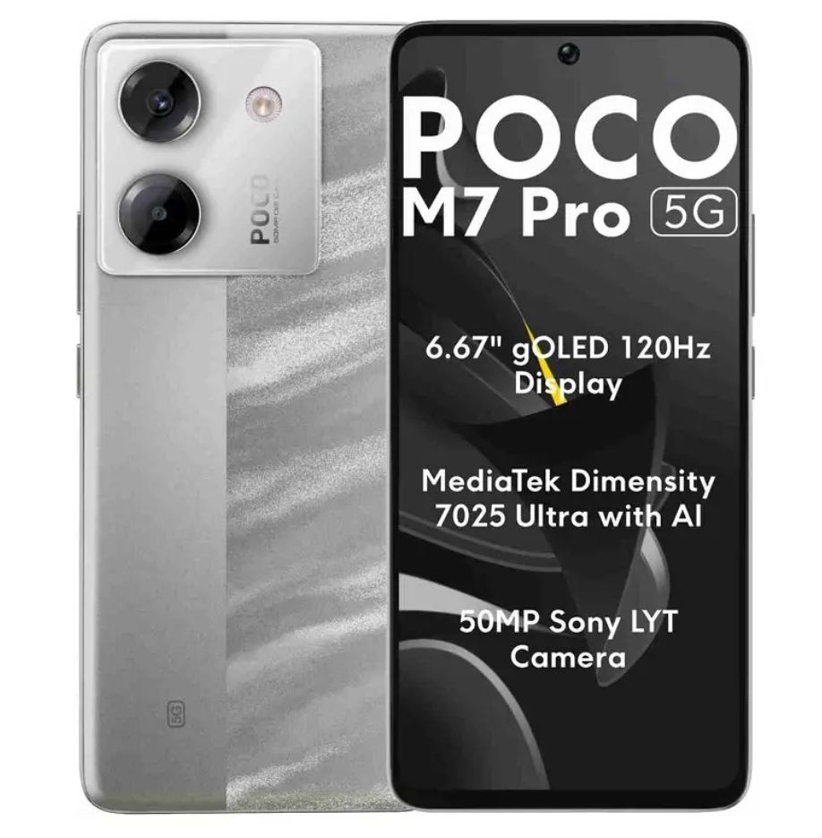 [Special Offer🔥🔥] XIAOMI POCO M7 Pro 5G 256GB+8GB 6.67" 120Hz AMOLED Display Dual SIM 50MP Camera 5110mAh Battery 45W Charging IP64 On-Screen Fingerprint AI Smartphone