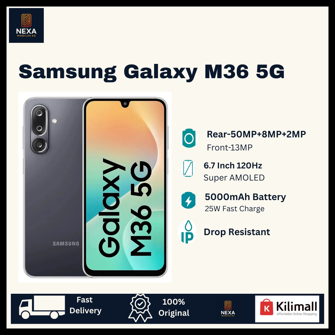 [Free Phone 🔥🔥] Samsung Galaxy M36 5G 128GB+6GB 6.7" 120Hz Super AMOLED Display Dual SIM (50+8+2)MP Rear Camera 13MP Selfie 5000mAh Battery 25W Charger A26 A36 Galaxy AI Smartphone
