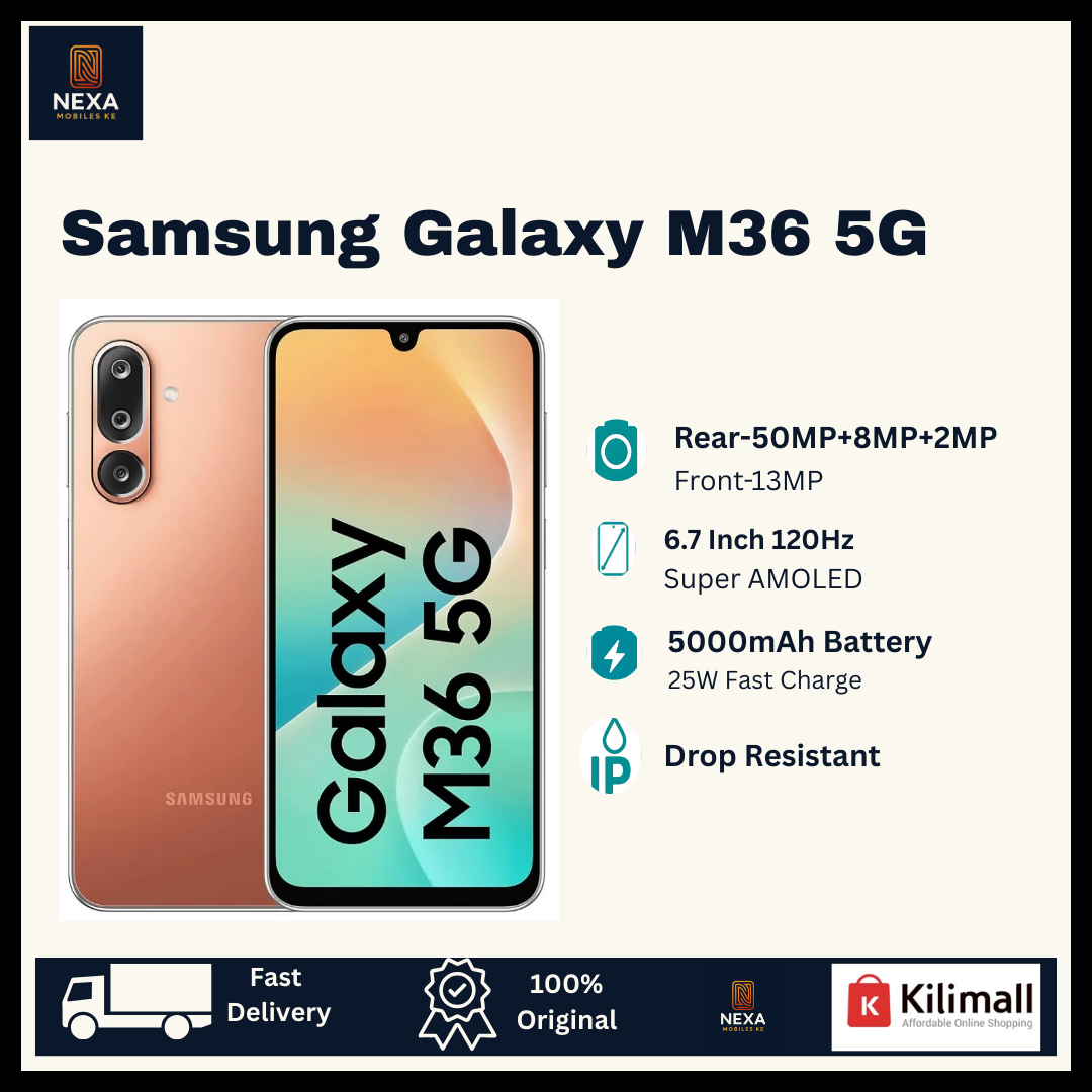 [Free Phone 🔥🔥] Samsung Galaxy M36 5G 128GB+6GB 6.7" 120Hz Super AMOLED Display Dual SIM (50+8+2)MP Rear Camera 13MP Selfie 5000mAh Battery 25W Charger A26 A36 Galaxy AI Smartphone