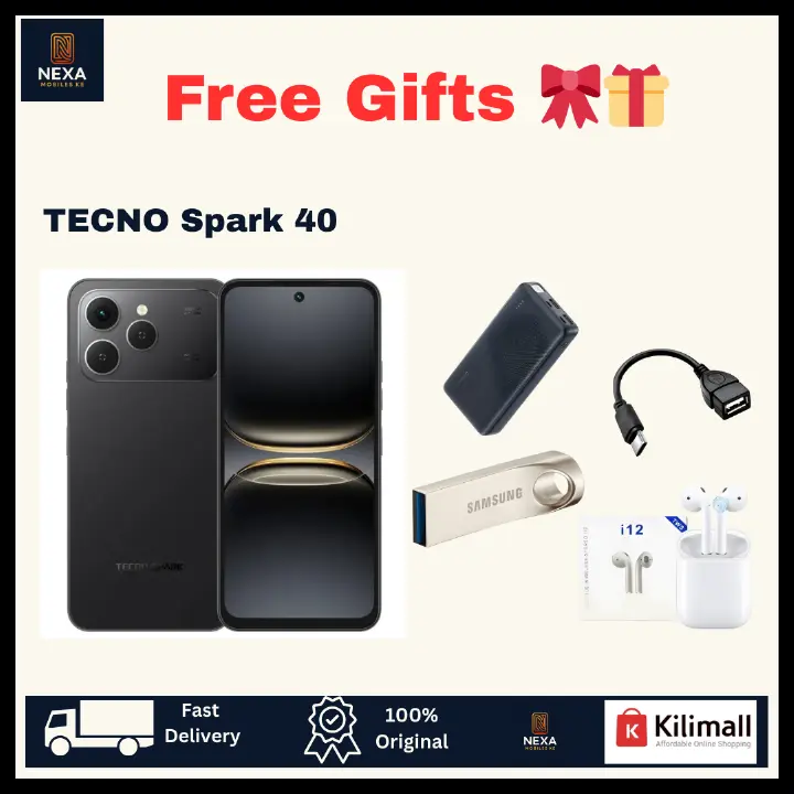 [Limited Offer🔥🔥] TECNO Spark 40 128GB+8(4+4)GB 6.67" IPS LCD 120Hz Display 50MP Camera 5200mAh Battery 45W Charger Dual SIM IP64 Rated Fingerprint Unlock MTK Helio G81 SoC Android AI Smartphone