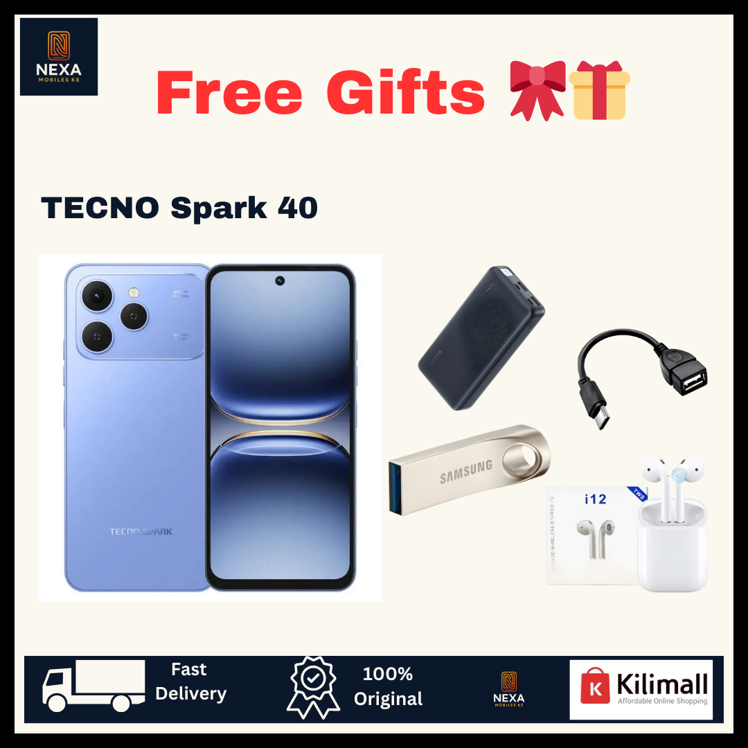 [Limited Offer🔥🔥] TECNO Spark 40 128GB+8(4+4)GB 6.67" IPS LCD 120Hz Display 50MP Camera 5200mAh Battery 45W Charger Dual SIM IP64 Rated Fingerprint Unlock MTK Helio G81 SoC Android AI Smartphone