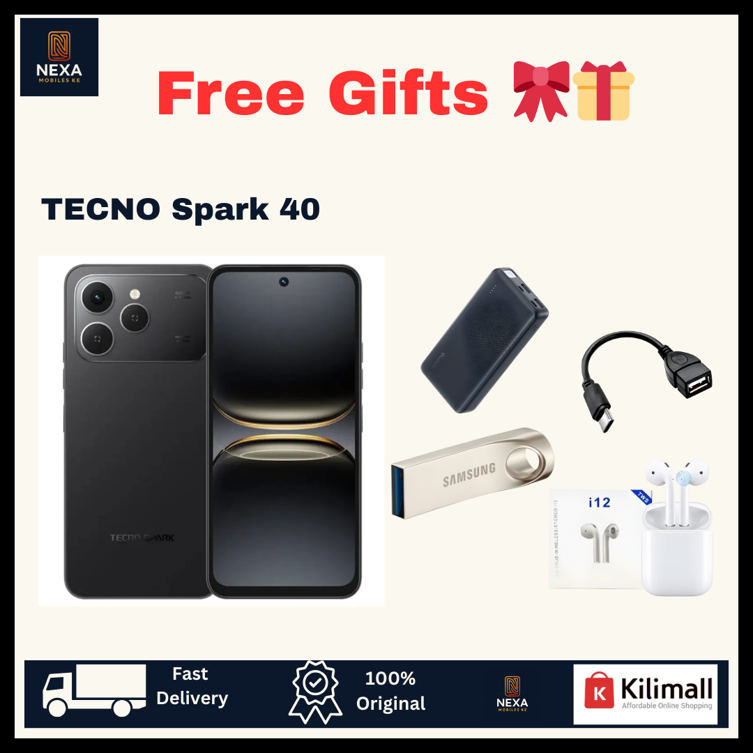 [Limited Offer🔥🔥] TECNO Spark 40 256GB+16(8+8)GB 6.67" IPS LCD 120Hz Display 50MP Camera 5200mAh Battery 45W Charger Dual SIM IP64 Rated Fingerprint Unlock MTK Helio G81 SoC Android AI Smartphone