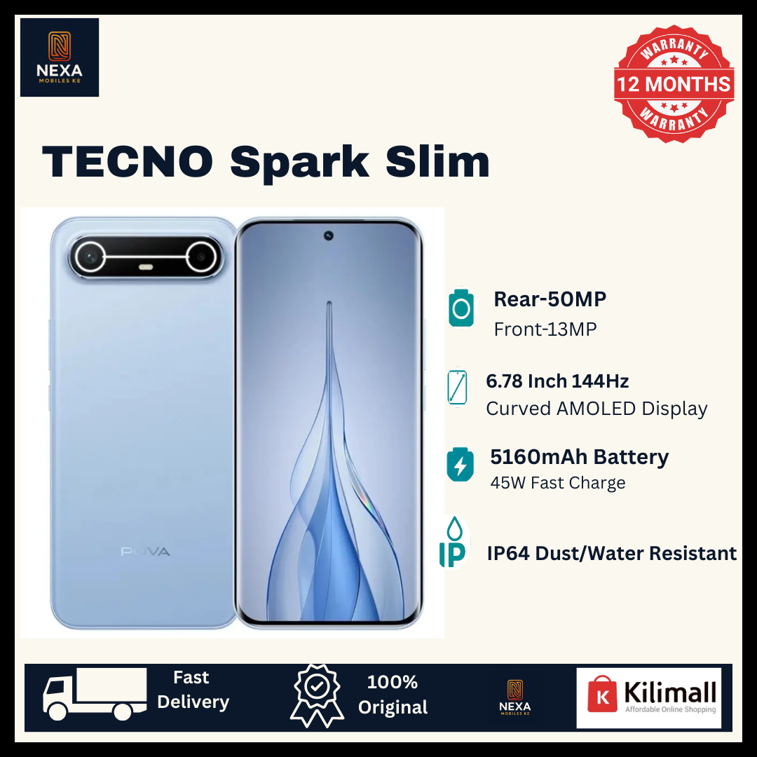 [Crazy Offer🔥🔥] TECNO Spark Slim 256GB+8GB 6.78" 144Hz Curved AMOLED Screen 50+13MP Camera 5160mAh Battery 45W Charge On-Screen Fingerprint Bypass Charging Android AI Smartphone