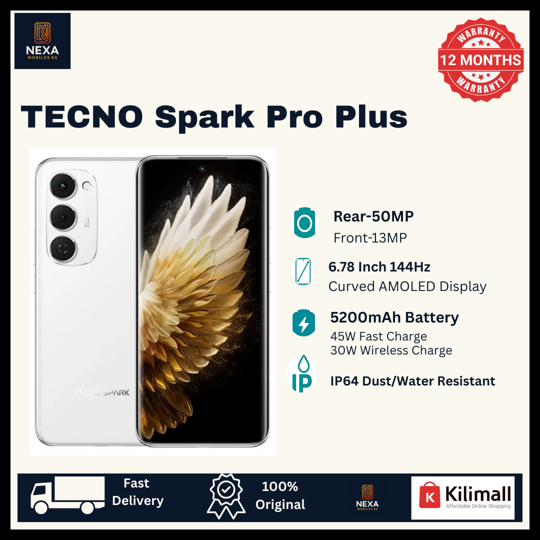 [Limited Offer🔥🔥] TECNO Spark 40 Pro Plus 256GB+16(8+8)GB 6.78" Curved AMOLED Screen 144Hz 50MP Camera 5200mAh Battery 45W 30W Wireless On-Screen Fingerprint Bypass Charging Pro+ AI Smartphone