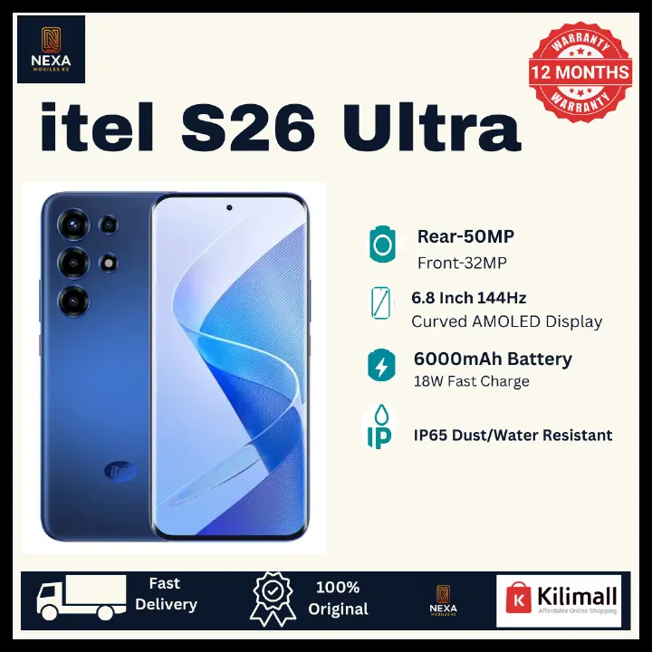 [Crazy Deal🔥🔥] itel S26 Ultra 256GB+16(8+8)GB Curved Screen 6.8" 144Hz AMOLED Display Dual SIM 50MP Camera 6000mAh Battery 18W IP65 Rated On-Screen Fingerprint Super 26 Ultra Android AI Smartphone