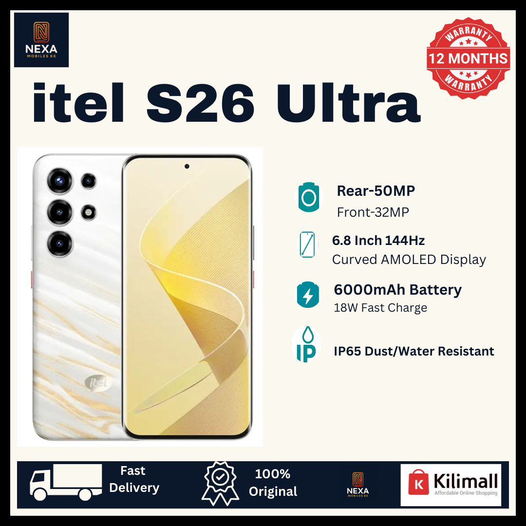 [Crazy Deal🔥🔥] itel S26 Ultra 256GB+16(8+8)GB Curved Screen 6.8" 144Hz AMOLED Display Dual SIM 50MP Camera 6000mAh Battery 18W IP65 Rated On-Screen Fingerprint Super 26 Ultra Android AI Smartphone