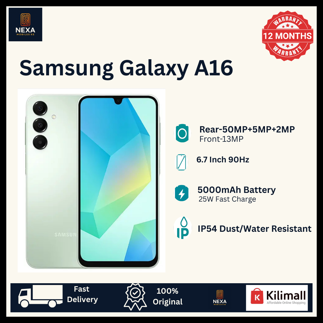 [New Year Offer🔥🔥] Samsung Galaxy A16 128GB+Up To 8GB 6.7" Super AMOLED 90Hz Display (50+5+2)MP Rear Camera 13MP Selfie 5000mAh Battery 25W Charge Dual SIM IP54 MTK Helio G99 SoC AI Smartphone