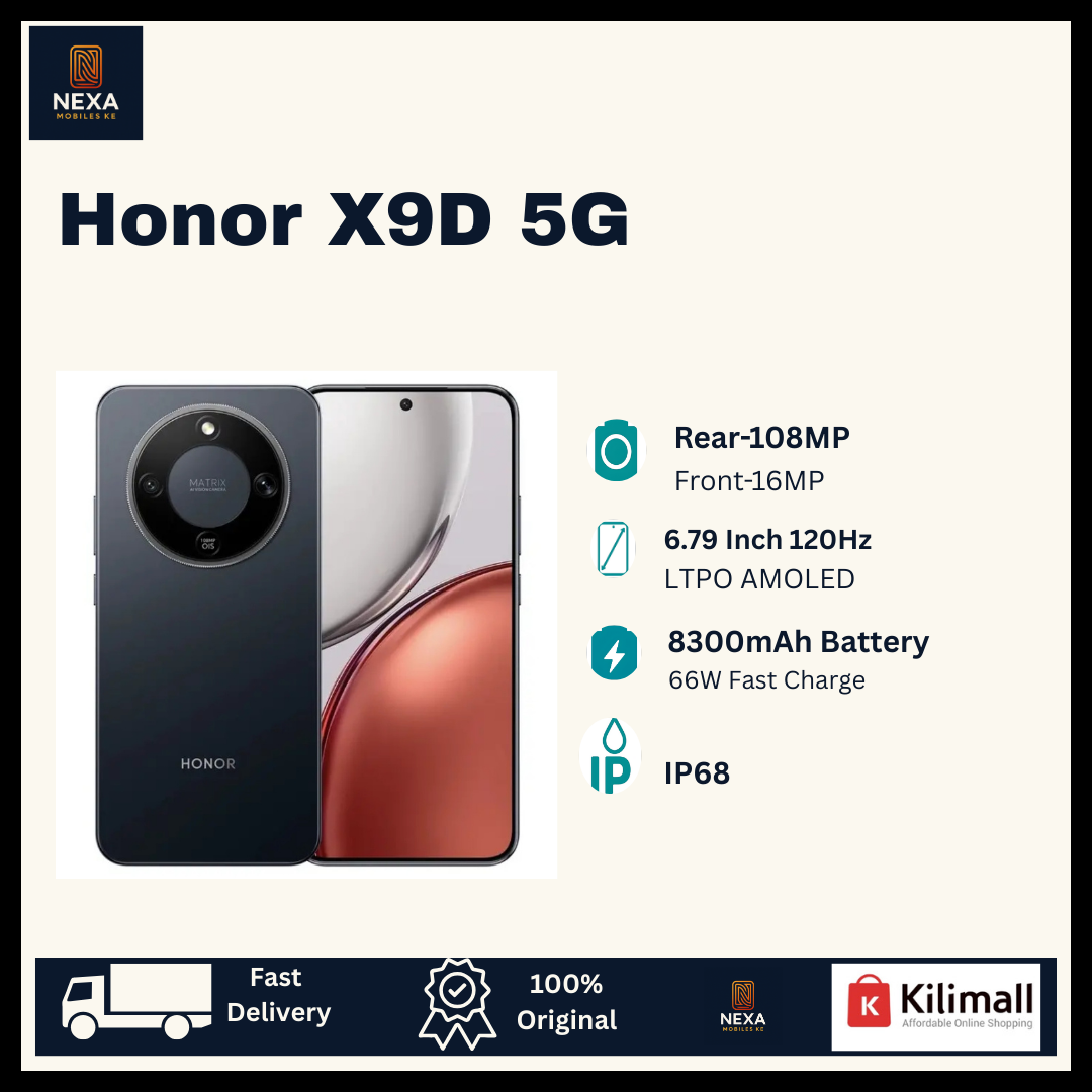 [New Arrival🔥🔥] HONOR X9d 256GB+12GB 6.79" 120Hz AMOLED Display 108MP Camera 8300mAhb Battery 66W Fast Charging Dual SIM On-Screen Fingerprint Snapdragon 6 Gen 4 IP68/69K AI Smartphone X9C
