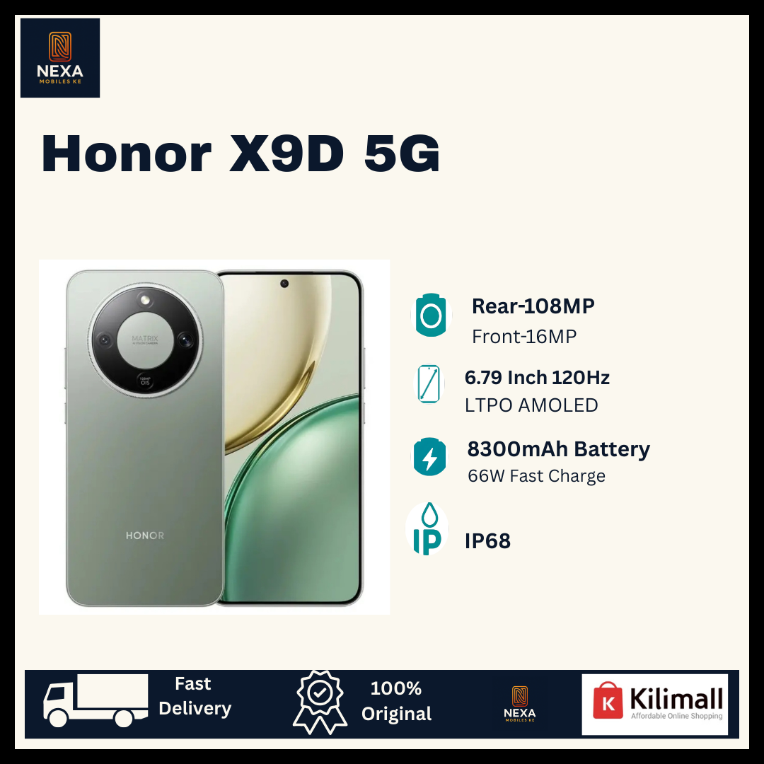 [New Arrival🔥🔥] HONOR X9d 256GB+12GB 6.79" 120Hz AMOLED Display 108MP Camera 8300mAhb Battery 66W Fast Charging Dual SIM On-Screen Fingerprint Snapdragon 6 Gen 4 IP68/69K AI Smartphone X9C