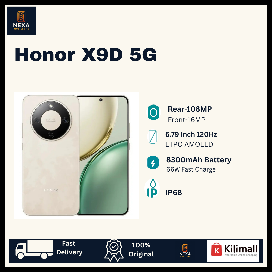 [New Arrival🔥🔥] HONOR X9d 256GB+12GB 6.79" 120Hz AMOLED Display 108MP Camera 8300mAhb Battery 66W Fast Charging Dual SIM On-Screen Fingerprint Snapdragon 6 Gen 4 IP68/69K AI Smartphone X9C