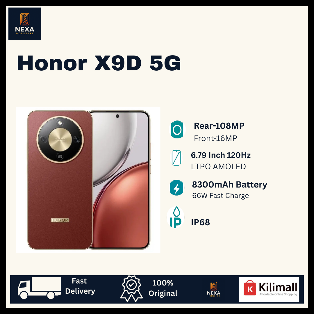 [New Arrival🔥🔥] HONOR X9d 256GB+12GB 6.79" 120Hz AMOLED Display 108MP Camera 8300mAhb Battery 66W Fast Charging Dual SIM On-Screen Fingerprint Snapdragon 6 Gen 4 IP68/69K AI Smartphone X9C