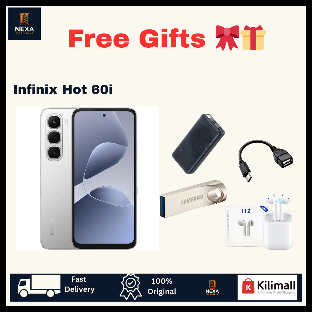 [FREE GIFTS🔥🔥] Infinix Hot 60i 128GB+8(4+4)GB IPS LCD 6.7" 120Hz Display 50MP Rear Camera Dual SIM 5160mAh Battery 45W Fast Charging Fingerprint Unlock IP64 Rated Android 15 AI Smartphone