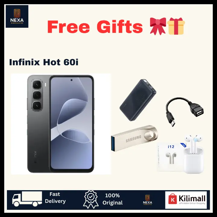 [FREE GIFTS🔥🔥] Infinix Hot 60i 128GB+8(4+4)GB IPS LCD 6.7" 120Hz Display 50MP Rear Camera Dual SIM 5160mAh Battery 45W Fast Charging Fingerprint Unlock IP64 Rated Android 15 AI Smartphone