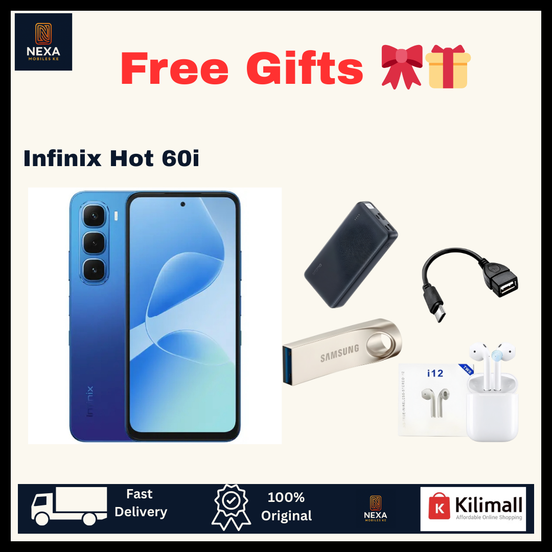 [FREE GIFTS🔥🔥] Infinix Hot 60i 128GB+8(4+4)GB IPS LCD 6.7" 120Hz Display 50MP Rear Camera Dual SIM 5160mAh Battery 45W Fast Charging Fingerprint Unlock IP64 Rated Android 15 AI Smartphone