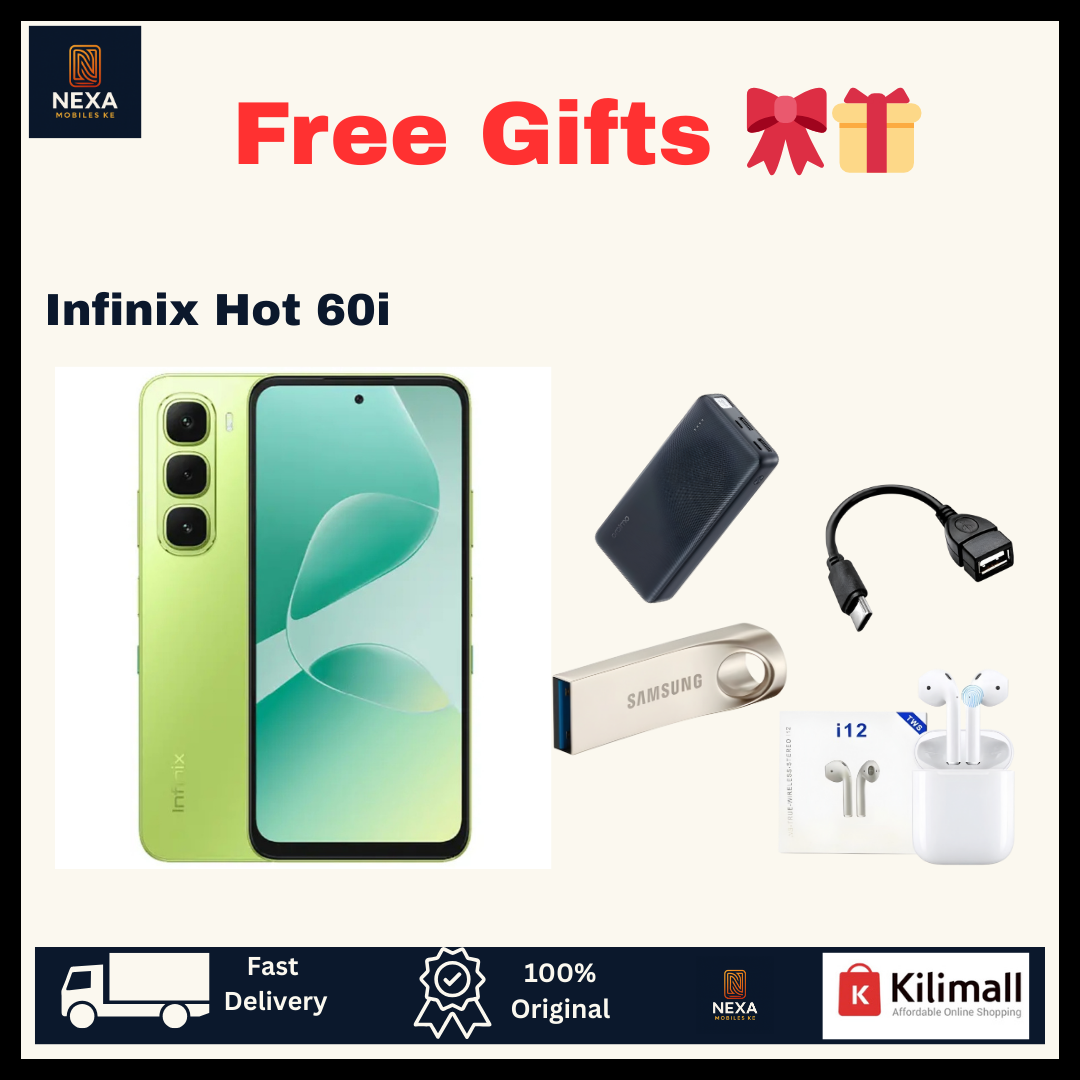 [FREE GIFTS🔥🔥] Infinix Hot 60i 128GB+8(4+4)GB IPS LCD 6.7" 120Hz Display 50MP Rear Camera Dual SIM 5160mAh Battery 45W Fast Charging Fingerprint Unlock IP64 Rated Android 15 AI Smartphone
