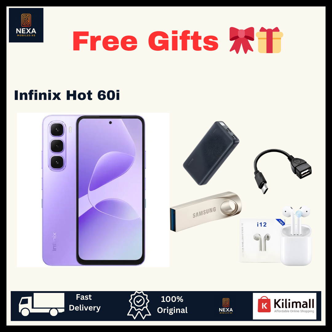 [FREE GIFTS🔥🔥] Infinix Hot 60i 128GB+8(4+4)GB IPS LCD 6.7" 120Hz Display 50MP Rear Camera Dual SIM 5160mAh Battery 45W Fast Charging Fingerprint Unlock IP64 Rated Android 15 AI Smartphone