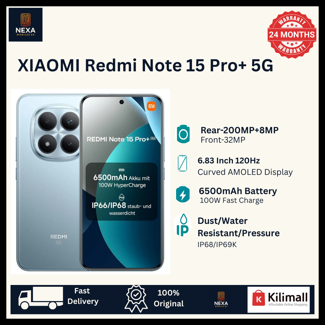 [New Arrival🔥🔥] XIAOMI Redmi Note 15 Pro Plus 5G 256GB+8GB Curved AMOLED 6.83" 120Hz Dual SIM/e-SIM 200MP Camera 6500mAh Battery 100W On-Screen Fingerprint Note 15 Pro+ AI Smartphone Note 14 Pro