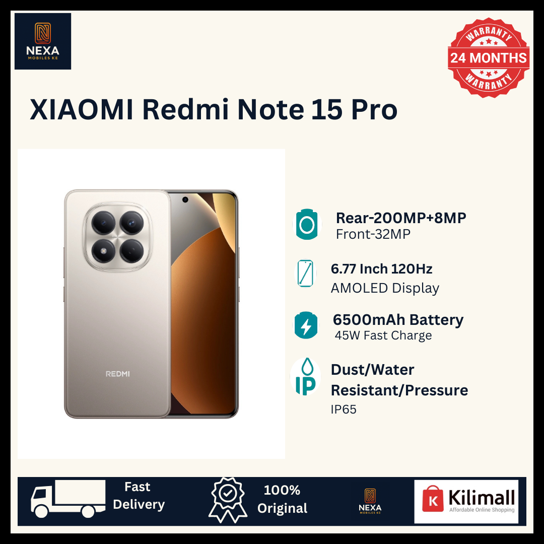 [New Arrival] XIAOMI Redmi Note 15 Pro 256GB+8GB 6.77" 120Hz AMOLED Display (200+8)MP Rear Camera 6500mAh Battery 45W Charge On-Screen Dual SIM IP65 Gorilla Glass Android AI Smartphones