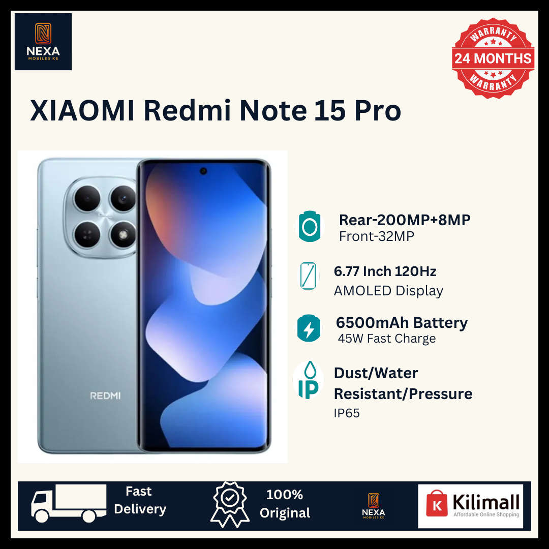 [New Arrival] XIAOMI Redmi Note 15 Pro 256GB+8GB 6.77" 120Hz AMOLED Display (200+8)MP Rear Camera 6500mAh Battery 45W Charge On-Screen Dual SIM IP65 Gorilla Glass Android AI Smartphones