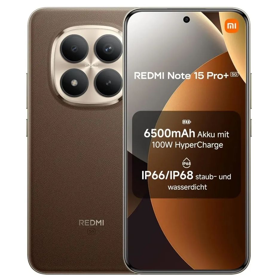 XIAOMI Redmi Note 15 Pro Plus 5G 512GB+12GB 6.83" 120Hz 3D AMOLED Curved Display (200+8)MP Rear Camera 32MP Selfie 6500mAh Battery 100W On-Screen Fingerprint Pro+ Dual SIM/e-SIM IP68/69K AI Smartphone