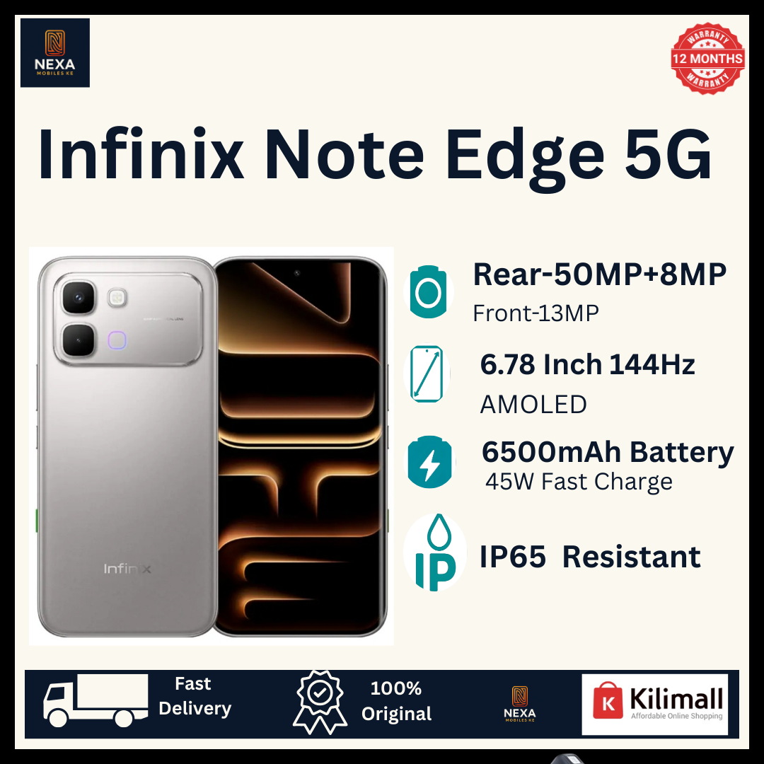 [Limited Offer🔥🔥] Infinix Note Edge 5G 256GB+8GB 120Hz AMOLED 6.78" 50MP Camera Huge 6500mAh Battery 45W Fast Charging On-Screen Fingerprint Dual SIM Android 16+(3 OS Updates) IP65 AI Smartphone