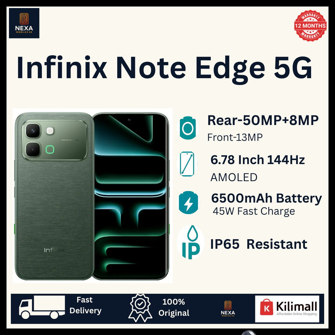 [Limited Offer🔥🔥] Infinix Note Edge 5G 256GB+8GB 120Hz AMOLED 6.78" 50MP Camera Huge 6500mAh Battery 45W Fast Charging On-Screen Fingerprint Dual SIM Android 16+(3 OS Updates) IP65 AI Smartphone