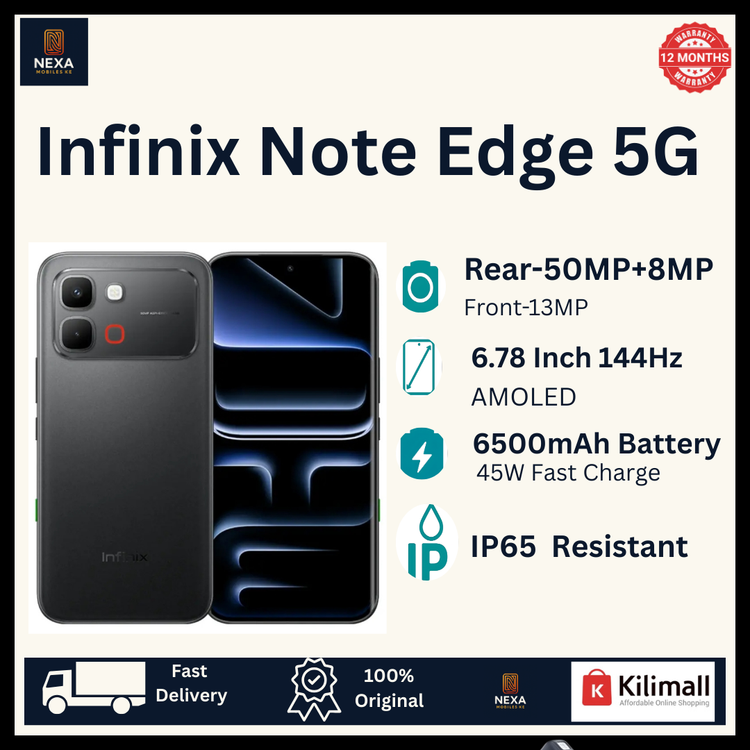 [Limited Offer🔥🔥] Infinix Note Edge 5G 256GB+8GB 120Hz AMOLED 6.78" 50MP Camera Huge 6500mAh Battery 45W Fast Charging On-Screen Fingerprint Dual SIM Android 16+(3 OS Updates) IP65 AI Smartphone