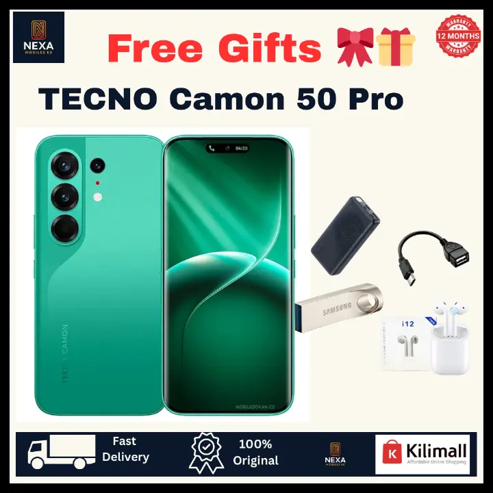 [Tech Week🔥🔥] TECNO Camon 50 Pro 256GB+16(8+8)GB Dual SIM 6.78" 144Hz Curved AMOLED Display (50+50+8)MP Camera 6150mAh Battery 45W Fast Charging Under-Display Fingerprint Smart AI Smartphone