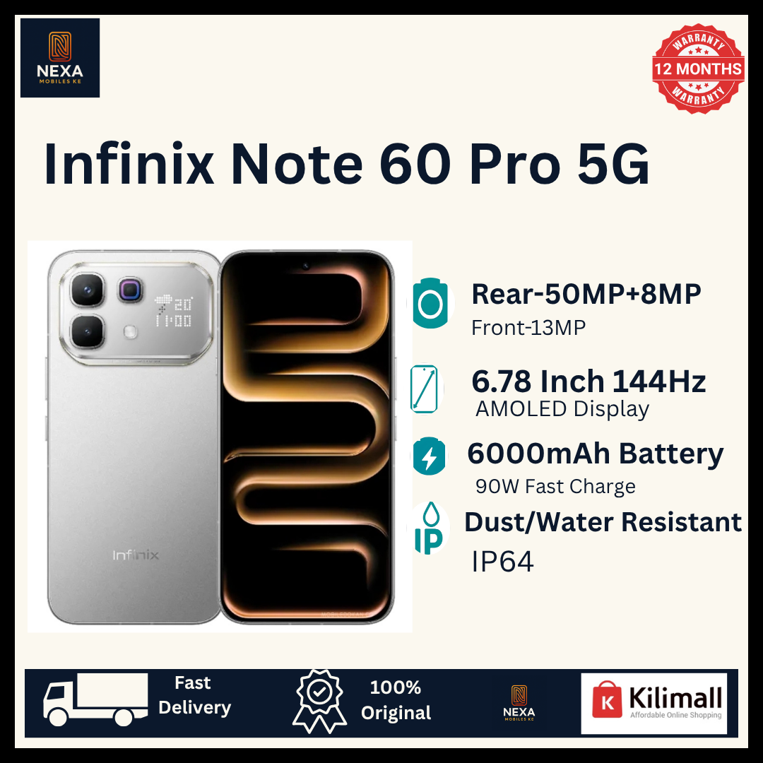 [FREE GIFTS!!!] Infinix Note 60 Pro 5G 256G+16(8+8)GB 6.78" 144Hz AMOLED Display Dual SIM (50+8)MP Camera 6000mAh 90W Wired 30W Wireless UnderDisplay Fingerprint SD 7s Gen 4 Smart AI Smartphone