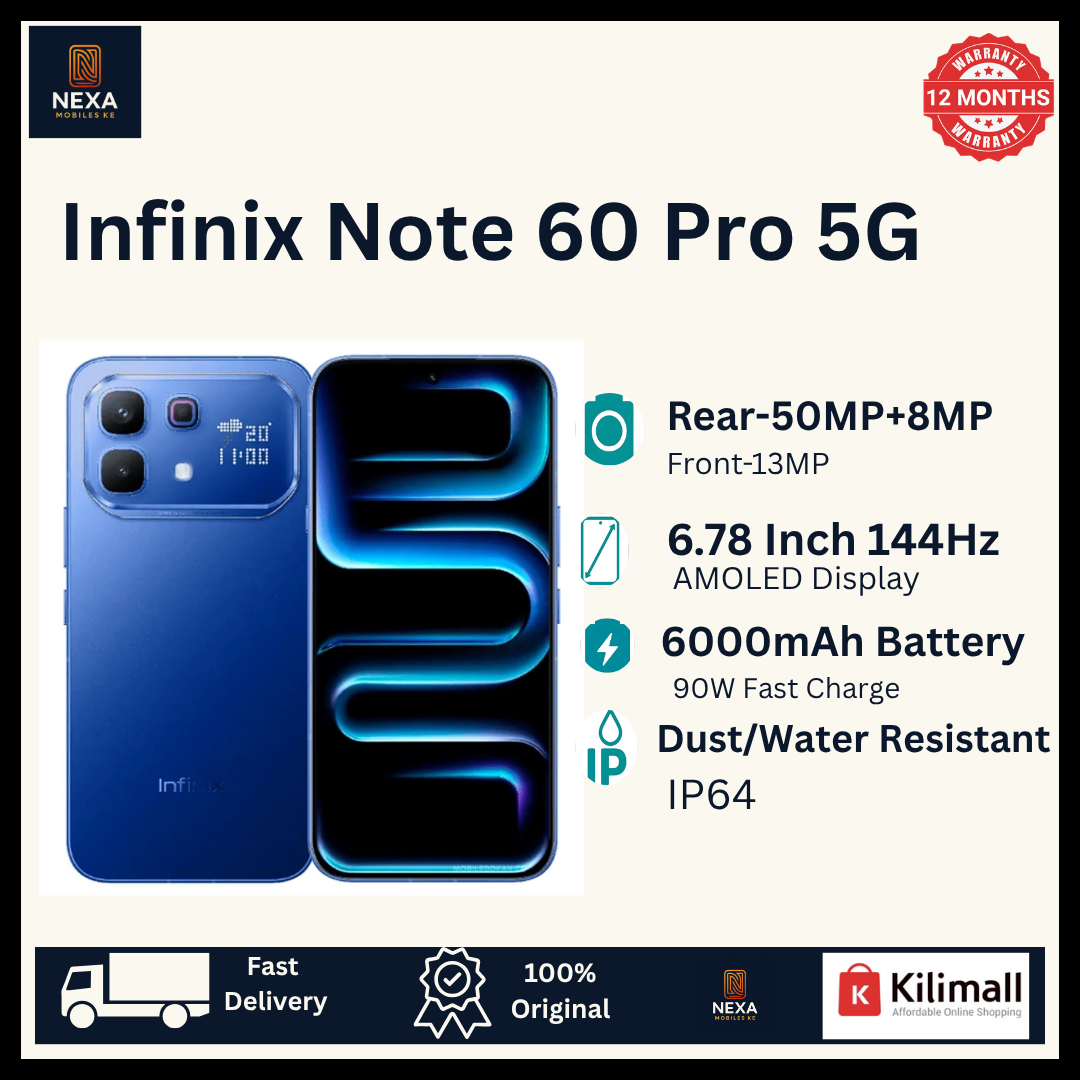 [FREE GIFTS!!!] Infinix Note 60 Pro 5G 256G+16(8+8)GB 6.78" 144Hz AMOLED Display Dual SIM (50+8)MP Camera 6000mAh 90W Wired 30W Wireless UnderDisplay Fingerprint SD 7s Gen 4 Smart AI Smartphone