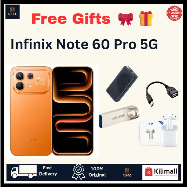 [FREE GIFTS!!!] Infinix Note 60 Pro 5G 256G+16(8+8)GB 6.78" 144Hz AMOLED Display Dual SIM (50+8)MP Camera 6000mAh 90W Wired 30W Wireless UnderDisplay Fingerprint SD 7s Gen 4 Smart AI Smartphone