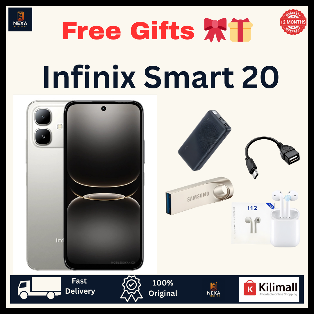 [New Arrival!!!] Infinix Smart 20 128GB+8(4+4)GB 6.78" IPS LCD 120Hz Display Dual SIM 8MP Camera 5200mAh Battery 15W Charging Fingerprint Unlock MTK Helio G81 Ultimate IP64 Rated Android 16 Smartphone