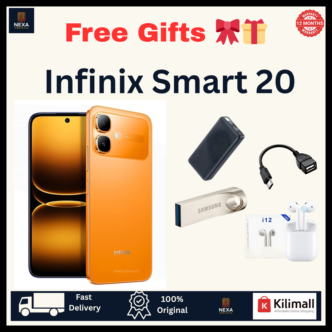 [New Arrival!!!] Infinix Smart 20 128GB+8(4+4)GB 6.78" IPS LCD 120Hz Display Dual SIM 8MP Camera 5200mAh Battery 15W Charging Fingerprint Unlock MTK Helio G81 Ultimate IP64 Rated Android 16 Smartphone