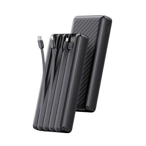 [Exclusive Online Offer] Oraimo Traveler Link 20 (Model: OPB-P5201), 4 built-in cables power bank, High Battery Life: With 20,000mAh, Integrated LED Torch, Safety Protections, Durable Build