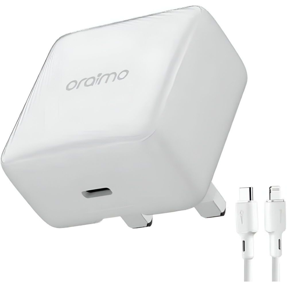 [Exclusive Online Offer] Oraimo PowerCube 20 Chic (OCW-5201U-CC54) 20W GaN Type-C to Type-C cable wall charger, AniFast™ Technology, Foldable Design, 9-Layer Safety Protection