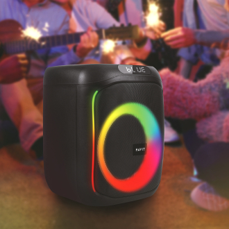 [Exclusive Online Offer] Havit SQ146BT Audio series- Trolley speaker, trolley-style speaker designed for outdoor events, karaoke, and small gatherings, TWS (True Wireless Stereo), Dynamic RGB Lighting