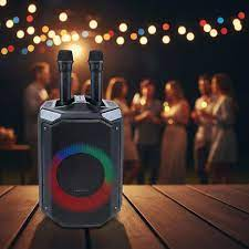 [Exclusive Online Offer] Havit SQ143BT Audio series- Trolley speaker, Dual Wireless Microphones, Trolley Design, True Wireless Stereo (TWS), Lighting Effects, Outdoor events and karaoke