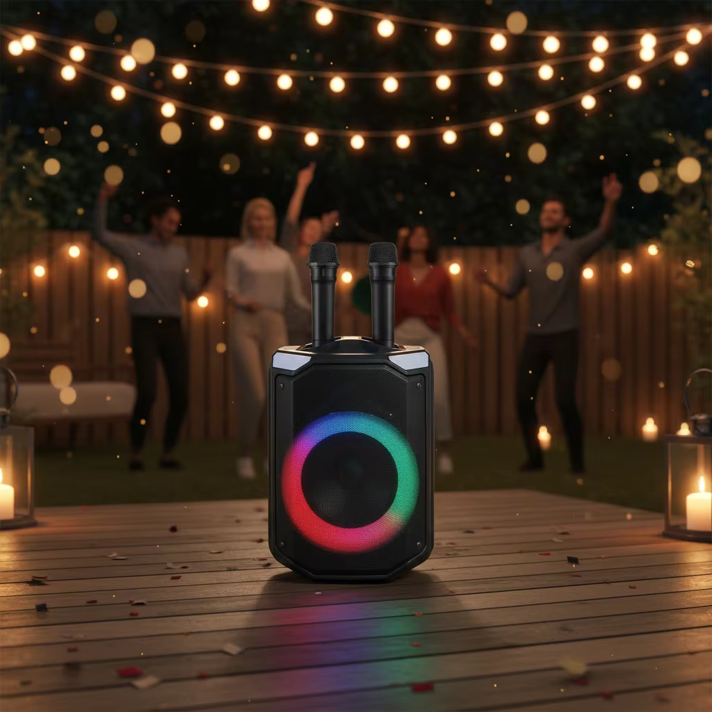 [Exclusive Online Offer] Havit SQ143BT Audio series- Trolley speaker, Dual Wireless Microphones, Trolley Design, True Wireless Stereo (TWS), Lighting Effects, Outdoor events and karaoke