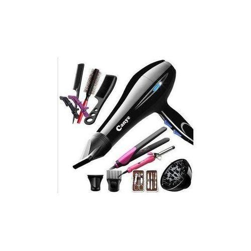 Canye Professional /commercial Hair Blow-dry Straightener with Flat iron, tongs, manicure set, combs, curls