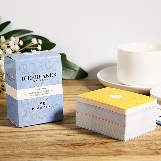 PREMIUM 150 Sheets Ice Breaker Cards, Question Card Game to Build Your Relationship, Conversation Cards for Friends, Couples, Family, Group, Party