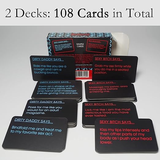 PREMIUM Bedroom Command Cards Game, Sexy Card Game for Couples Card Games for Adults, Sex Position Games for Couples Naughty, Sexy Gifts for Husband, Sex Gaming Bed Game Foreplaying Games