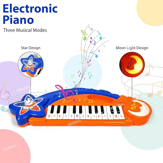 LUXURY Piano Toy for Toddlers 1-3 Toy Piano, Kids Piano 24 Keys with Lights Toddler Keyboard Gift for Christmas Birthday Boys and Girls
