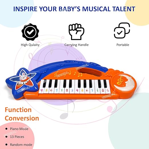 LUXURY Piano Toy for Toddlers 1-3 Toy Piano, Kids Piano 24 Keys with Lights Toddler Keyboard Gift for Christmas Birthday Boys and Girls